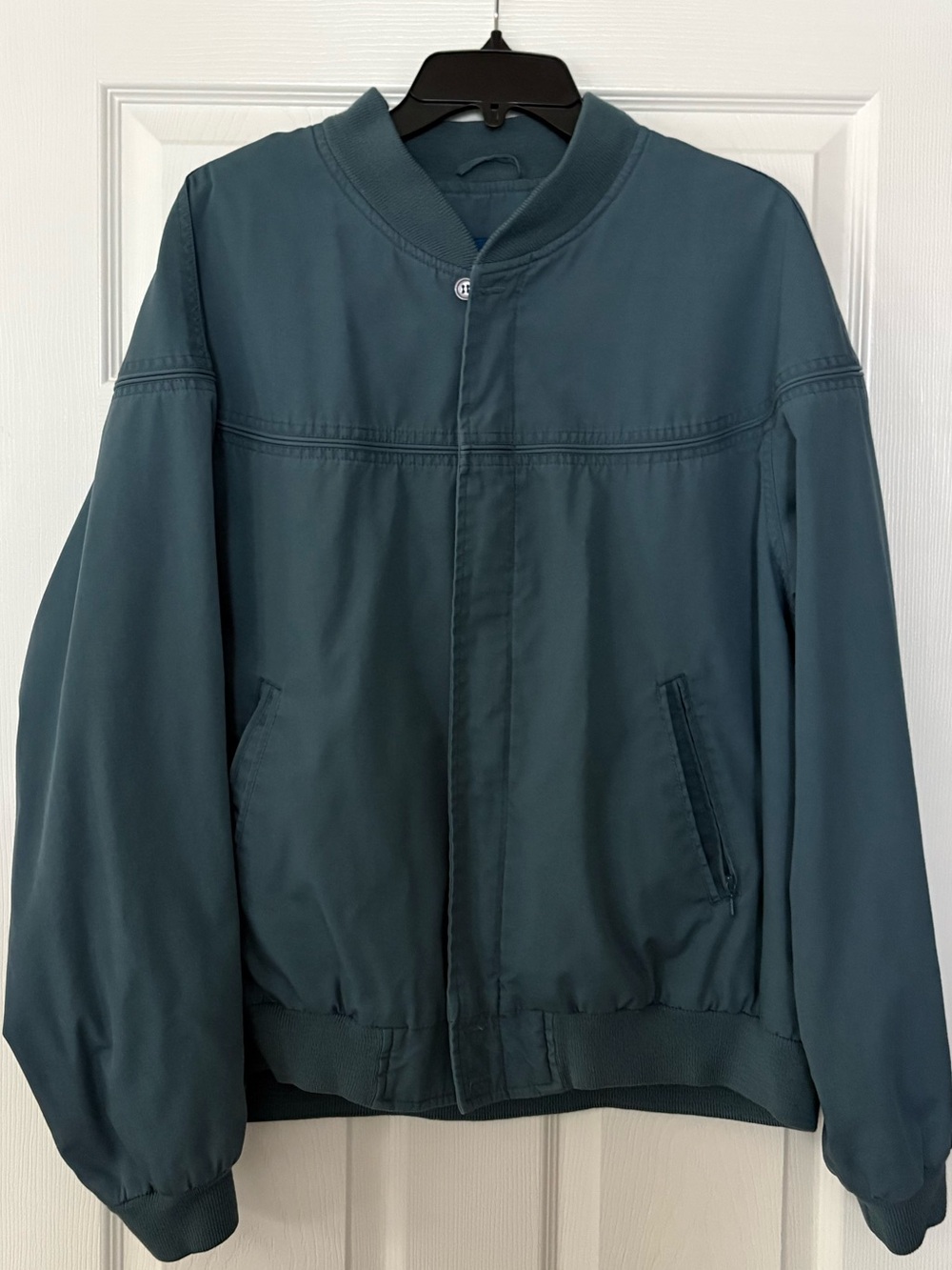 Towncraft VTG 80s 90s Turquoise Blue Full-Zip Lightweight Bomber Jacket Mens XL